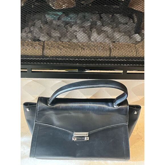Michael Kors Black Leather Handle Bag With Strap - Picture 5 of 9